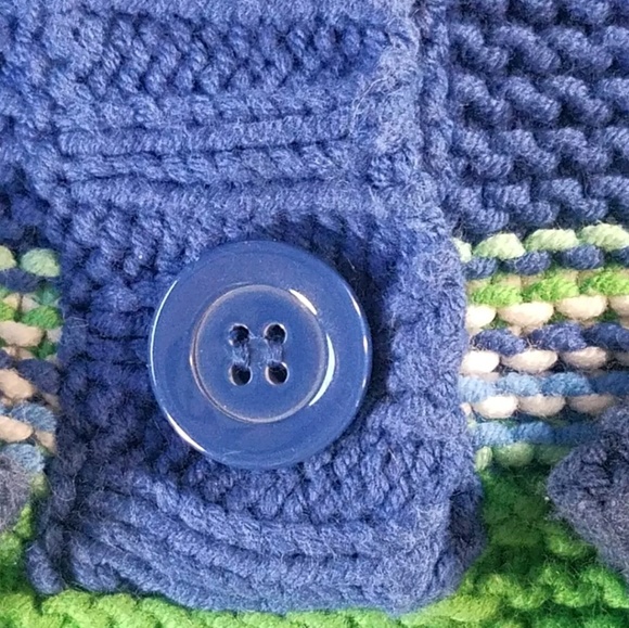 Liz Claiborne Half Button Down Blue & Green L - Picture 4 of 7